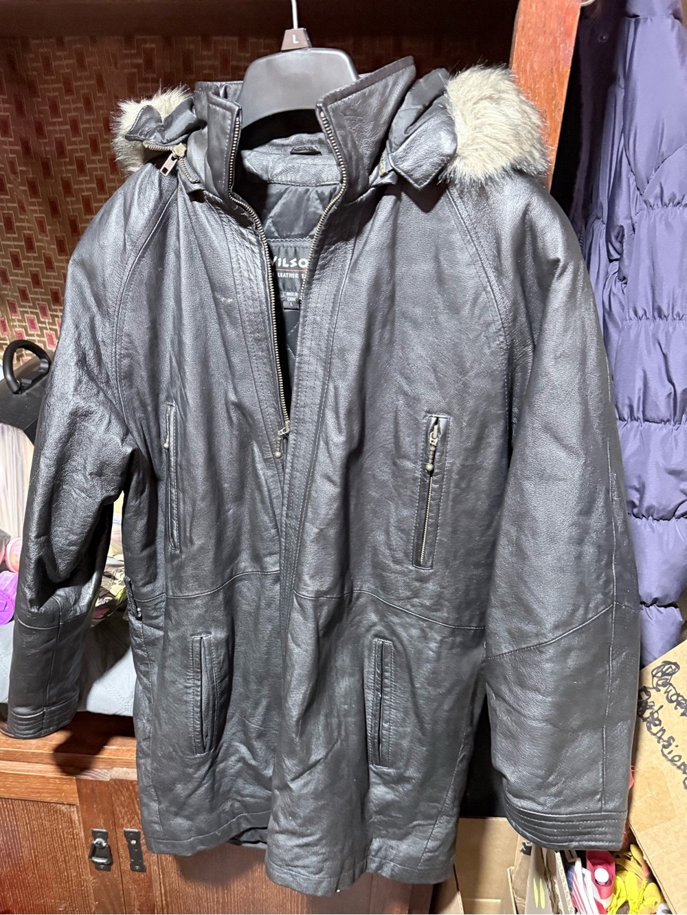 Wilson LeatherGenuine Leather Hooded Jacket